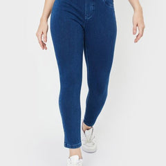 Women’s Light Blue Slim-Fit High-Rise Stretchable Jeans