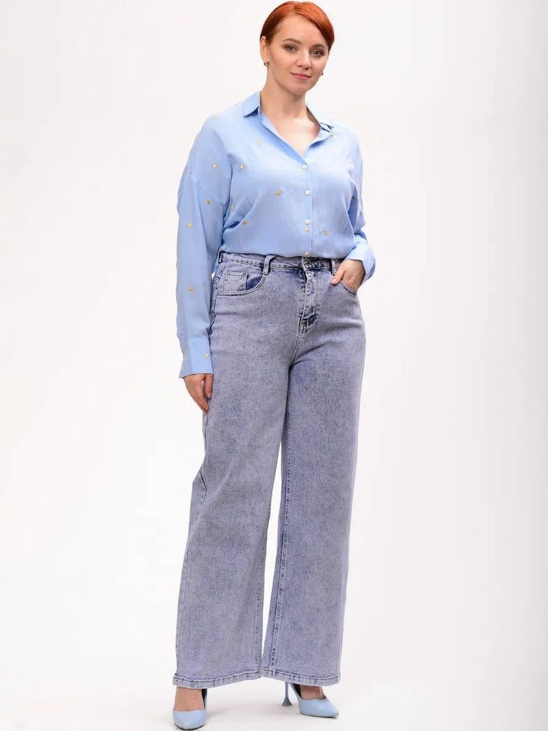 Women's Relaxed Fit High-Rise Heavy Fade Stretchable Jeans