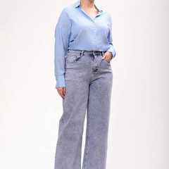 Women's Relaxed Fit High-Rise Heavy Fade Stretchable Jeans