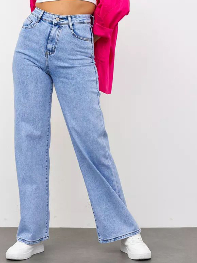 Women LIght Blue Light Fade Embellished Jeans