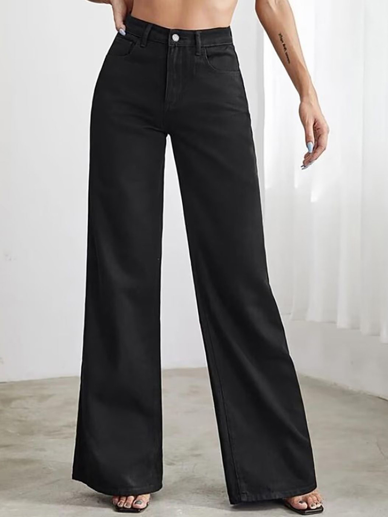 Black colour Women’s High-Rise Relaxed Fit Acid Wash Jeans