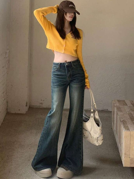 Green colour Women Loose High-Rise Stretchable Jeans
