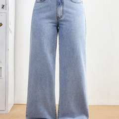 Women's Baggy High-Rise Clean Look Stretchable Jeans
