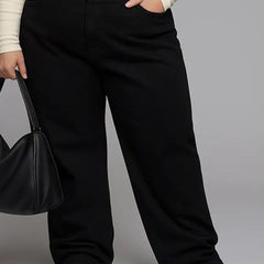 Women’s Black Wide-Leg High-Rise Stretchable Jeans