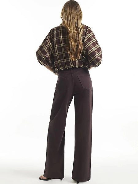 Women’s Chocolate colour High-Rise Wide Leg Stretchable Jeans