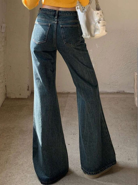 Green colour Women Loose High-Rise Stretchable Jeans