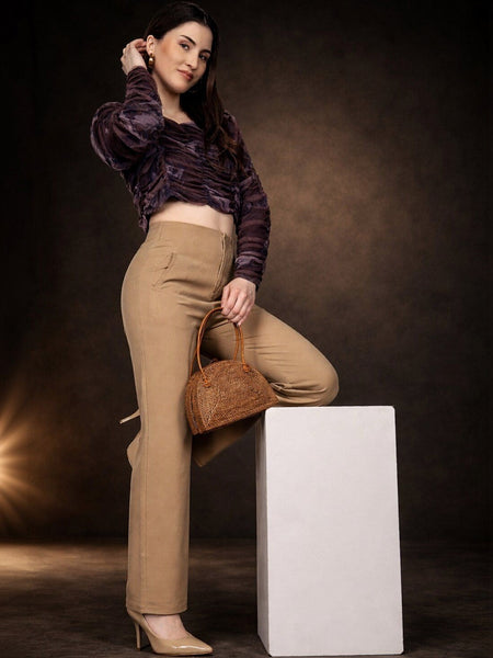 Women’s Smart High-Rise Flared Stretchable Trousers