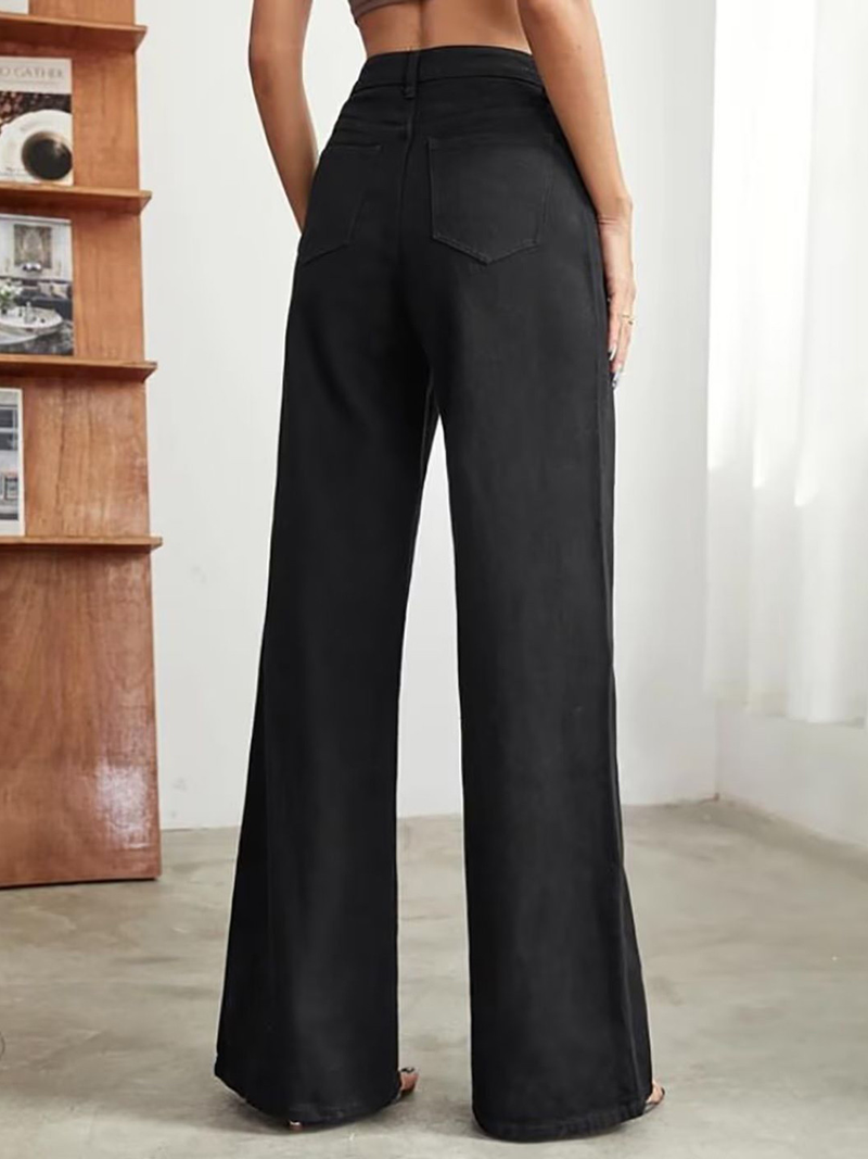 Black colour Women’s High-Rise Relaxed Fit Acid Wash Jeans