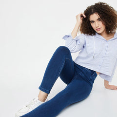 Women’s Light Blue Slim-Fit High-Rise Stretchable Jeans