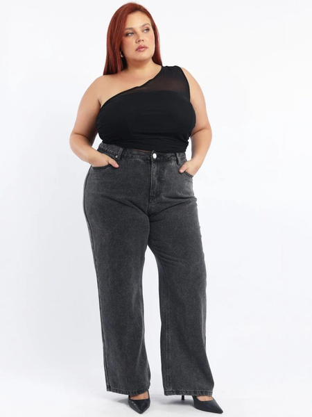 Women's Plus Size Smart Wide Leg High-Rise Stretchable Jeans