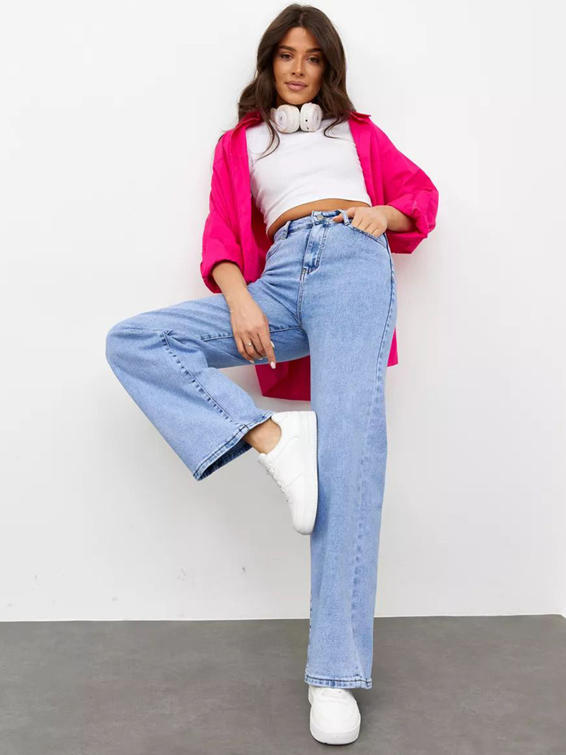 Women LIght Blue Light Fade Embellished Jeans