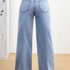 Women's Baggy High-Rise Clean Look Stretchable Jeans