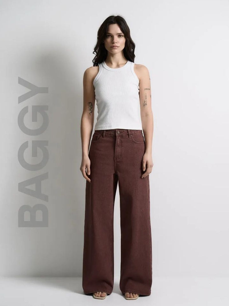 Women’s Loose Wide Leg High-Rise Stretchable Jeans