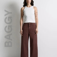 Women’s Loose Wide Leg High-Rise Stretchable Jeans