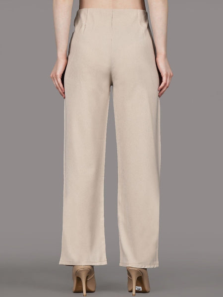Women’s High-Rise Stretchable Comfort Cream colour Trousers