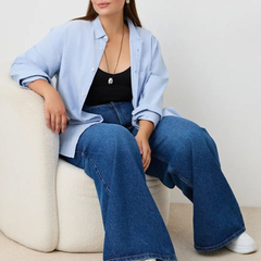 Women's Baggy High-Rise Wide Leg Stretchable Jeans