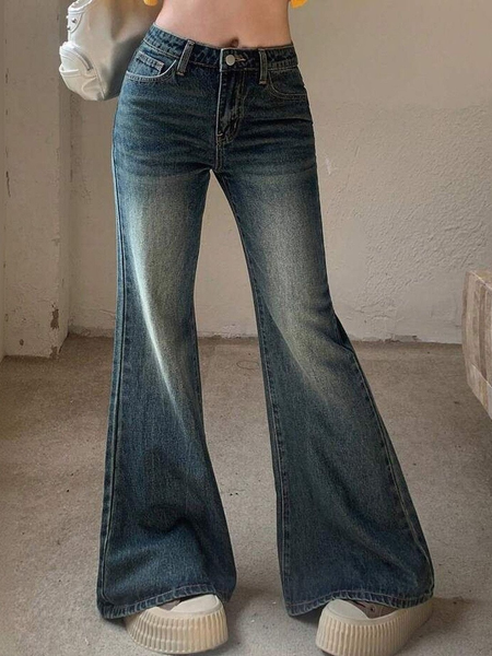 Green colour Women Loose High-Rise Stretchable Jeans
