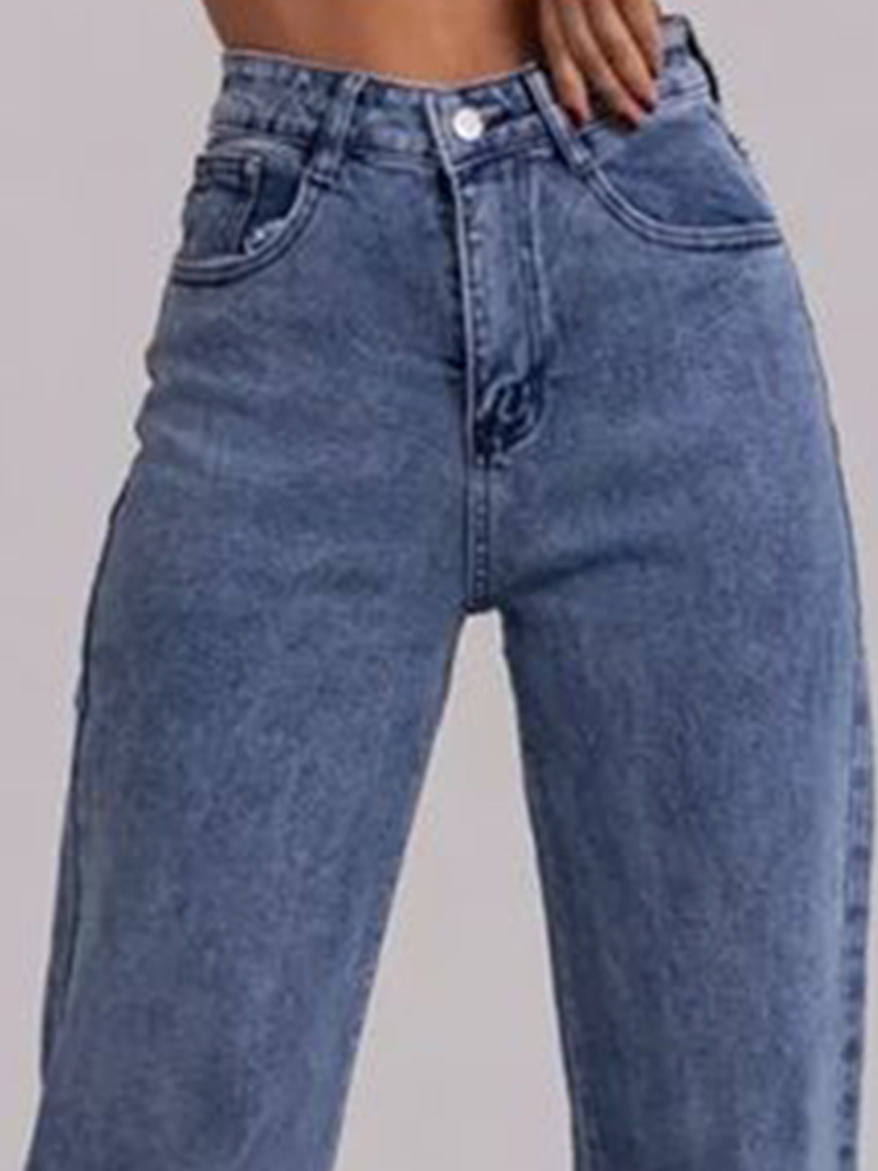 Women’s High-Rise Light Fade Stretchable Loose Wide-Leg Jeans