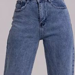 Women’s High-Rise Light Fade Stretchable Loose Wide-Leg Jeans