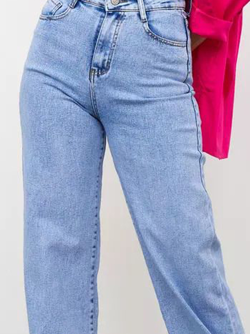 Women LIght Blue Light Fade Embellished Jeans