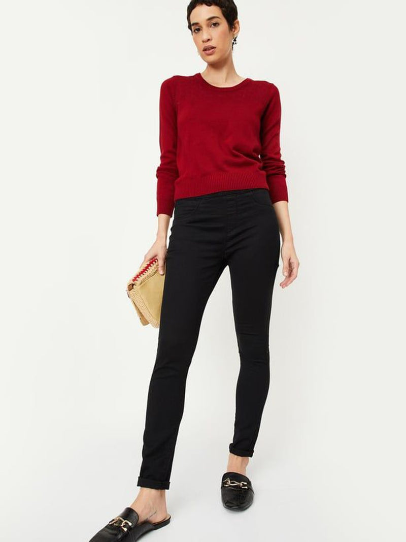 Women’s Black Slim-Fit High-Rise Stretchable Jeans