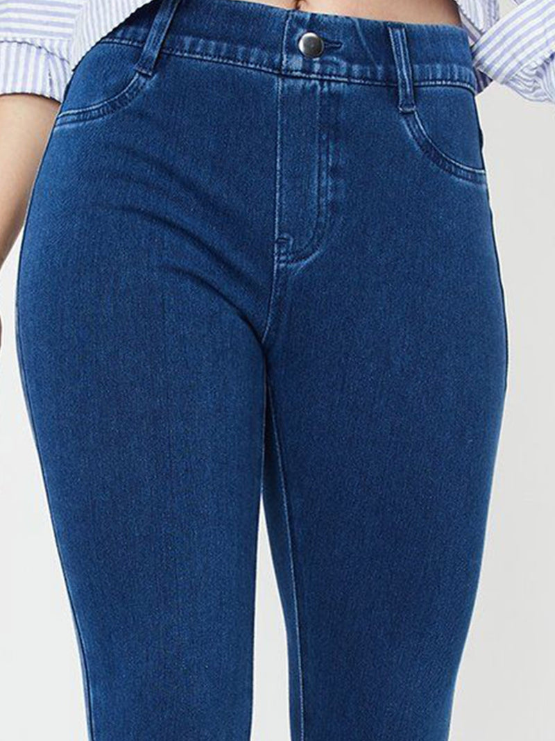 Women’s Light Blue Slim-Fit High-Rise Stretchable Jeans