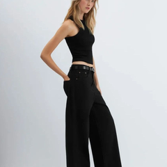 Women’s Comfort High-Rise Pleated Stretchable Jeans