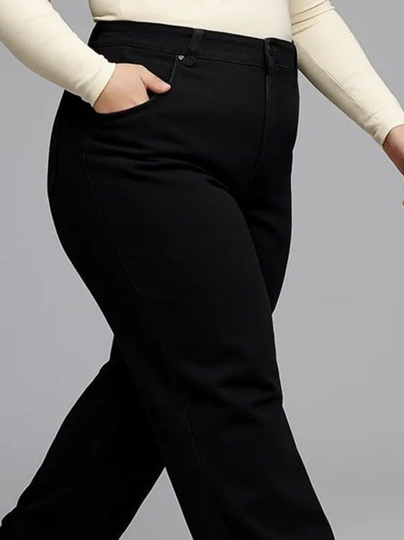 Women’s Black Wide-Leg High-Rise Stretchable Jeans