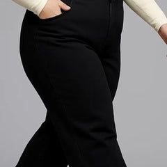 Women’s Black Wide-Leg High-Rise Stretchable Jeans