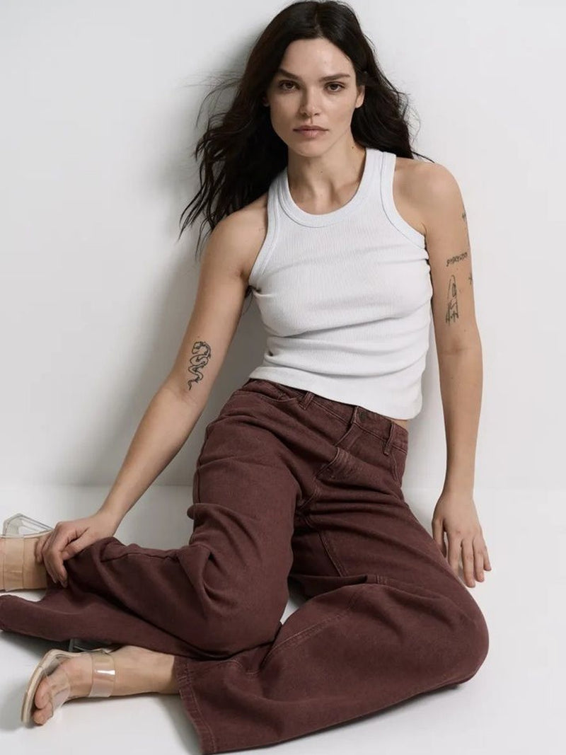 Women’s Loose Wide Leg High-Rise Stretchable Jeans