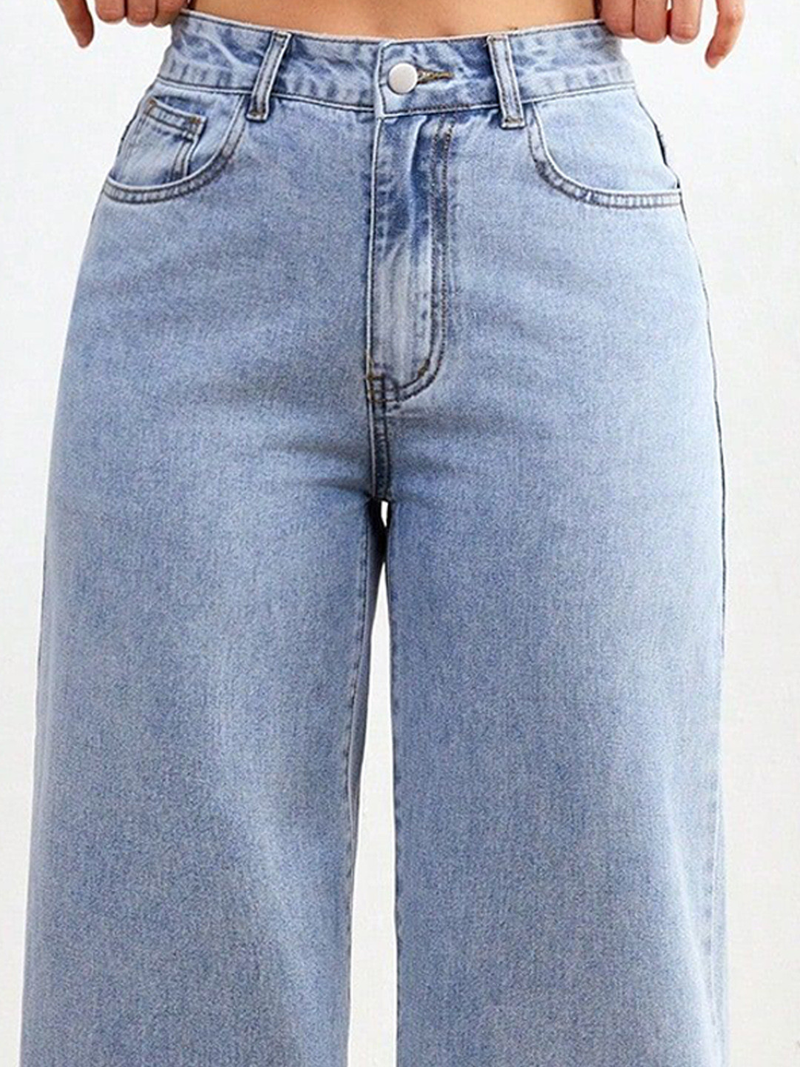 Women's Baggy High-Rise Clean Look Stretchable Jeans