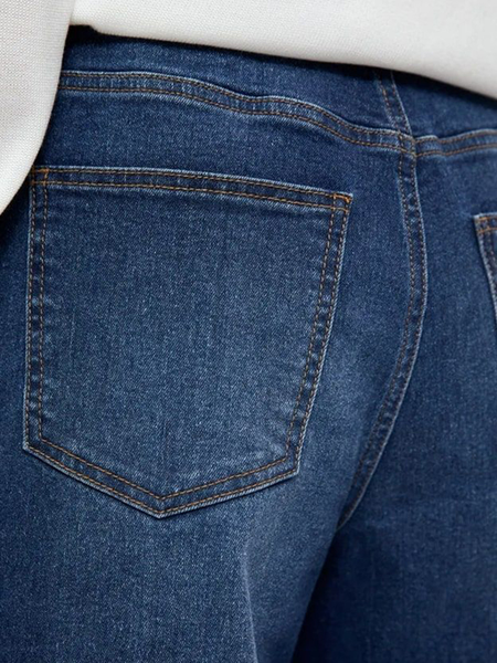 Dark Blue Women’s High-Rise Relaxed Fit Acid Wash Jeans