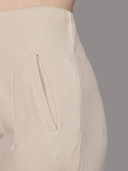 Women’s High-Rise Stretchable Comfort Cream colour Trousers